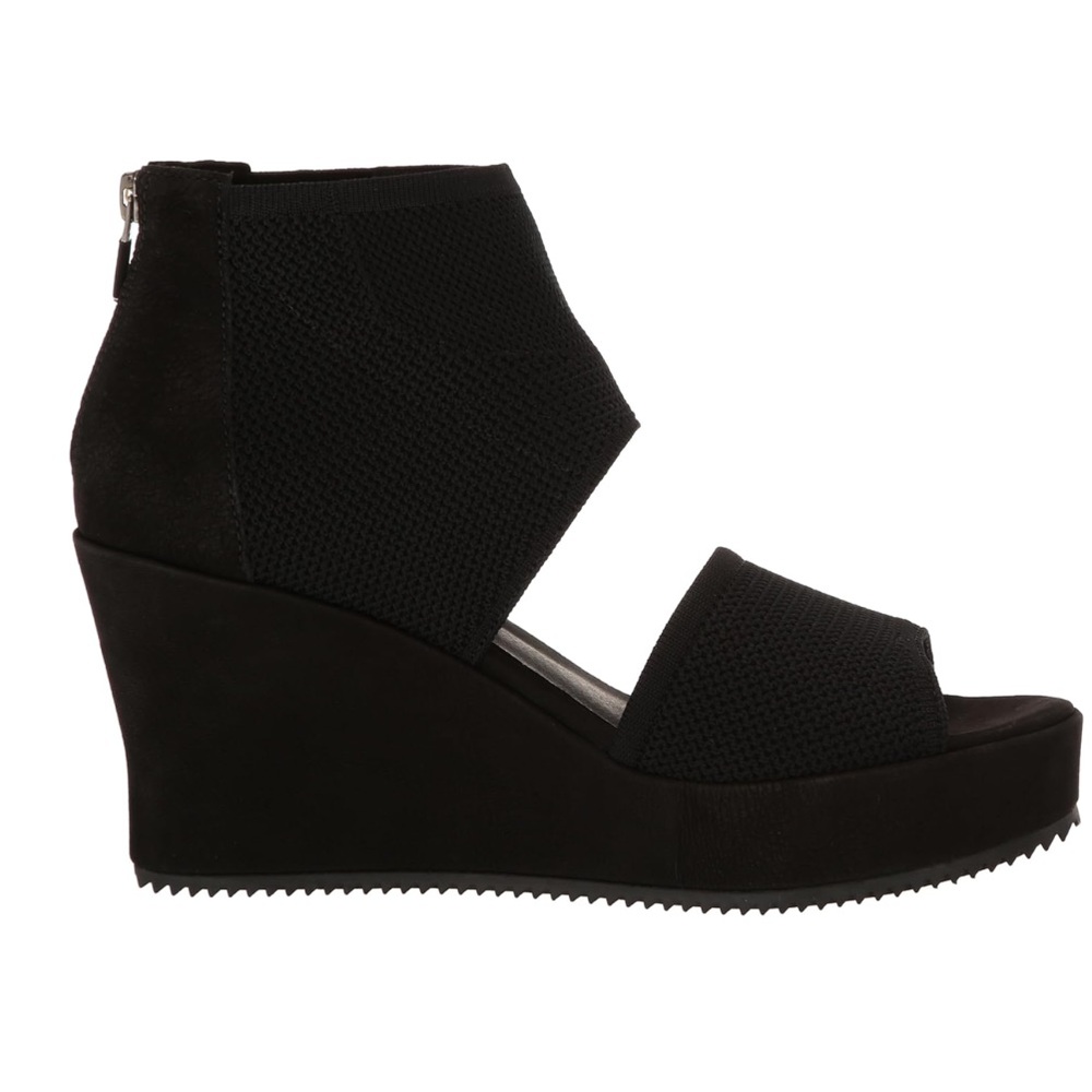 *NEW* EILEEN FISHER WOMEN'S LETO WEDGE SANDAL, BLACK, 5.5 B101 - Picture 8 of 14